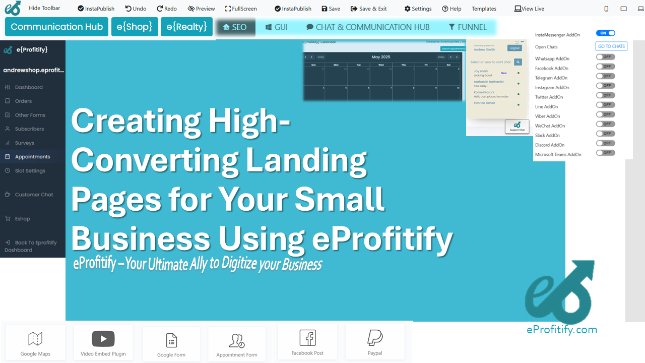 Creating High-Converting Landing Pages for Your Small Business Using eProfitify